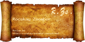 Rocskay Zsombor névjegykártya